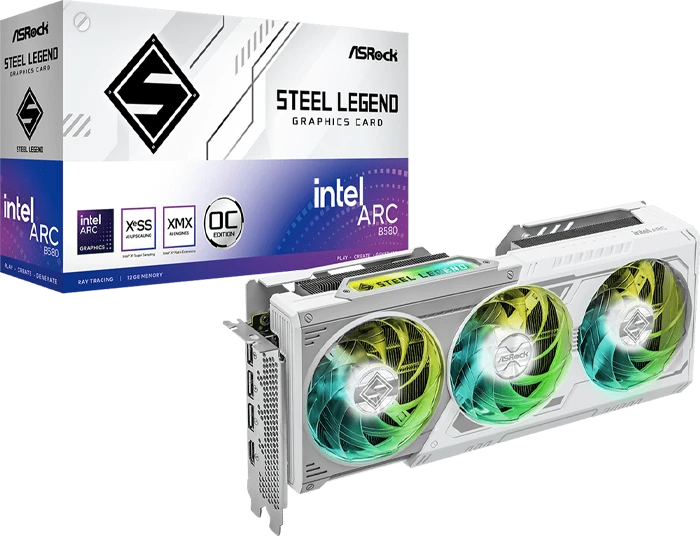 کارت گرافیک ASRock مدل Intel Arc B580 Steel Legend 12GB OC