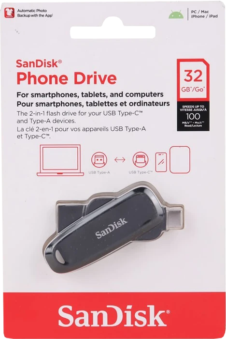 فلش مموری 32 گیگابایت Sandisk مدل Phone Drive