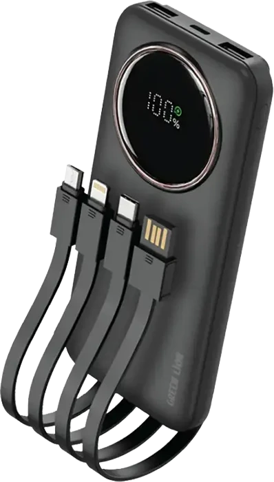 پاوربانک 10000 میلی آمپر ساعت GREEN LION مدل Power Pulse GNPWRPS10KBK
