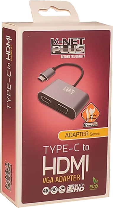 تبدیل USB-C به HDMI / VGA کی نت پلاس مدل KP-COCM2HV02
