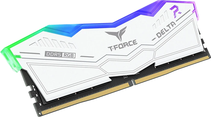 رم کامپیوتر 16 گیگابایت (8GB*2) TEAMGROUP مدل T-FORCE DELTA RGB DDR5 6000MHz CL38