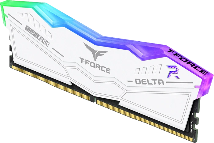 رم کامپیوتر 16 گیگابایت (8GB*2) TEAMGROUP مدل T-FORCE DELTA RGB DDR5 6000MHz CL38