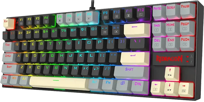 کیبورد مکانیکال گیمینگ سیمی Redragon مدل KUMARA K552 LGY RGB با سويیچ قرمز