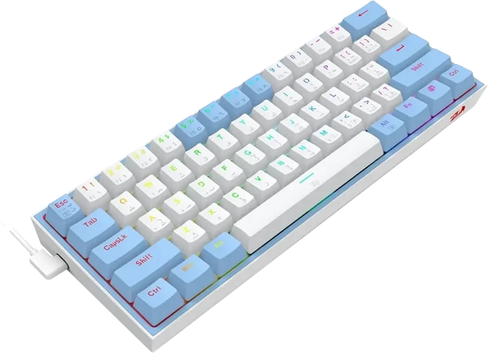 کیبورد مکانیکال گیمینگ سیمی Redragon مدل K617 FIZZ WB RGB با سويیچ قرمز