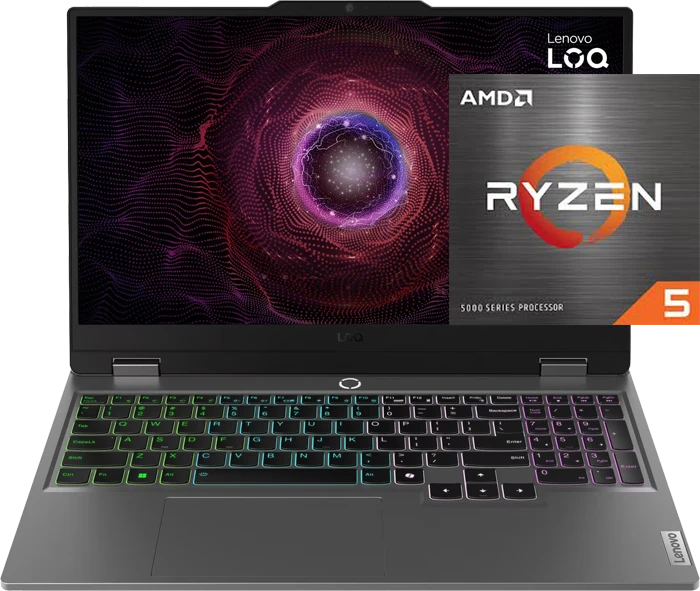 لپ تاپ گیمینگ 15.6 اینچ Lenovo مدل LOQ 15ARP9-83JC00GKUS (Ryzen 5 7235HS-12GB-512GB SSD-RTX4050-FHD 144Hz-Backlit)