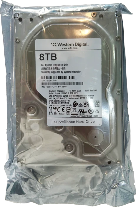 هارد دوربین مداربسته 8 ترابایت WD مدل Purple Surveillance WD85PURU