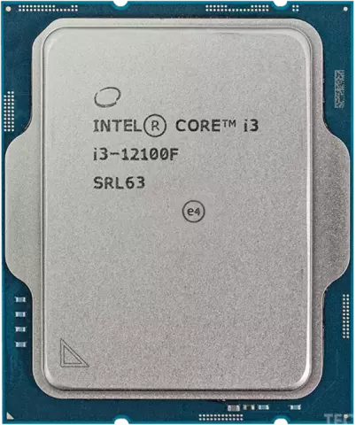 نمای جلو پردازنده  Intel مدل Core i3 12100F