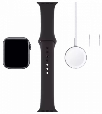 ساعت هوشمند APPLE SERIES 5 مدل 44MM SPACE GRAY ALUMINUM CASE با بند اسپورت مشکی