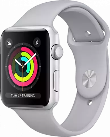 ساعت هوشمند APPLE SERIES 3 مدل 42MM Silver Aluminum Case با بند اسپورت طوسی