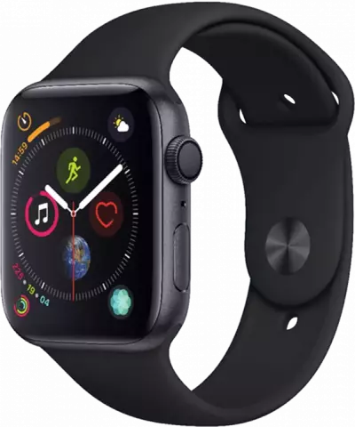 ساعت هوشمند APPLE SERIES 4 مدل 44MM Space Gray Aluminum Case با بند اسپورت مشکی
