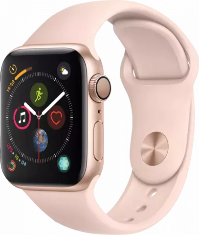 ساعت هوشمند APPLE SERIES 4 مدل 44MM Gold Aluminum Case با بند اسپورت صورتی