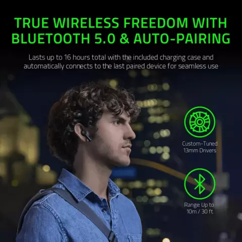 ایرفون بلوتوثی گیمینگ Razer مدل HAMMERHEAD TRUE WIRELESS