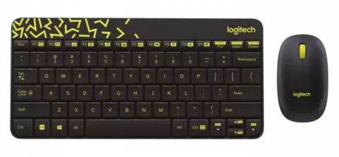 موس Logitech مدل MK240 NANO 920-008198 BLACK/YELLOW NIKANPASARGOD WIRELESS KB & MOUSE