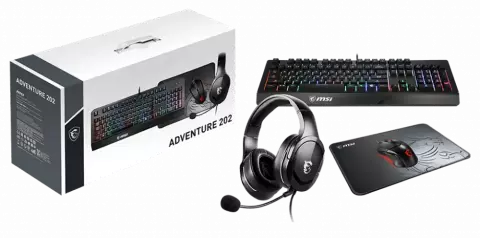 موس MSI مدل GAMING ADVENTURE 202 US BLACK AVANG KB & MOUSE & MOUSE PAD & HEADSET
