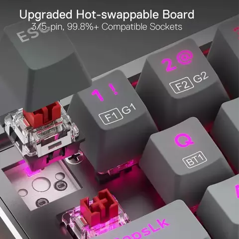 کیبورد بی سیم گیمینگ Redragon مدل  Shaco K641 GW PRO با سوییچ قرمز