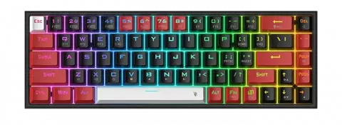 REDRAGON GAMING CASTOR K631 PRO BRW RED SWITCH RGB BLACK TAKHTJAMSHID WIRELESS MECHANICAL KB
