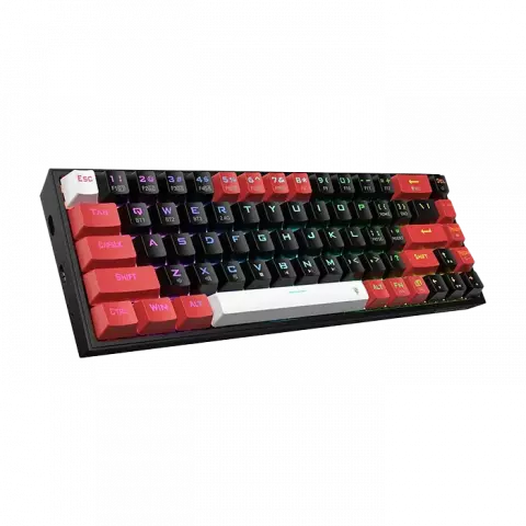 کیبورد بی سیم گیمینگ Redragon مدل Castor K631 RGB PRO BRW با سوییچ‌ قرمز