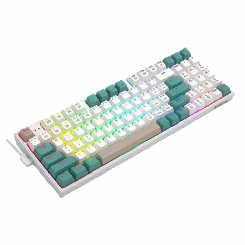کیبورد بی سیم گیمینگ Redragon مدل VEIGAR K643 WGC RGB PRO با سوییچ قهوه ای