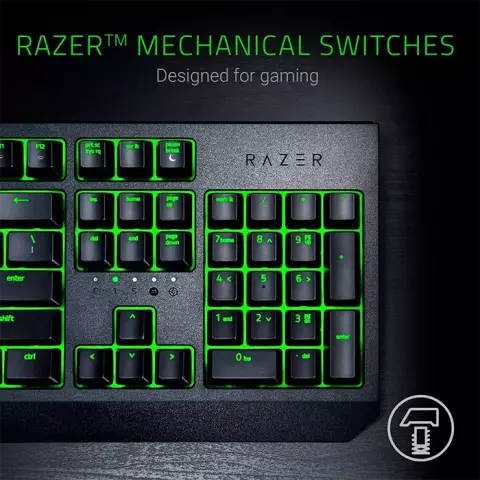کیبورد سیمی گیمینگ Razer مدل BlackWidow Essential Pro با سوییچ سبز