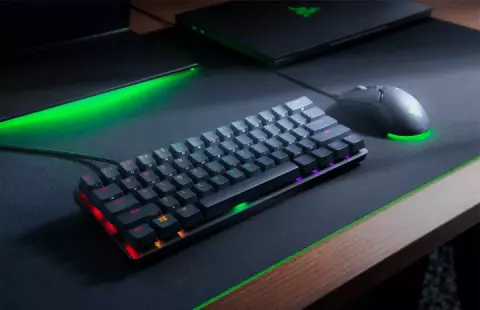 کیبورد گیمینگ سیمی Razer مدل Huntsman Mini با سوییچ بنفش