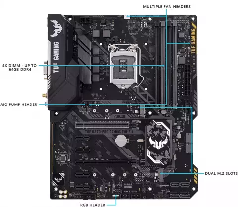 مادربرد ASUS مدل GAMING TUF H370-PRO WI-FI