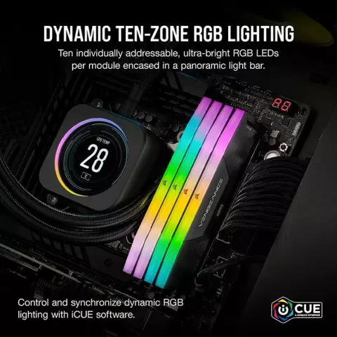 رم دسکتاپ (32GB*2) 64 گیگابایت Corsair مدل VENGEANCE RGB DDR5 6000MHz