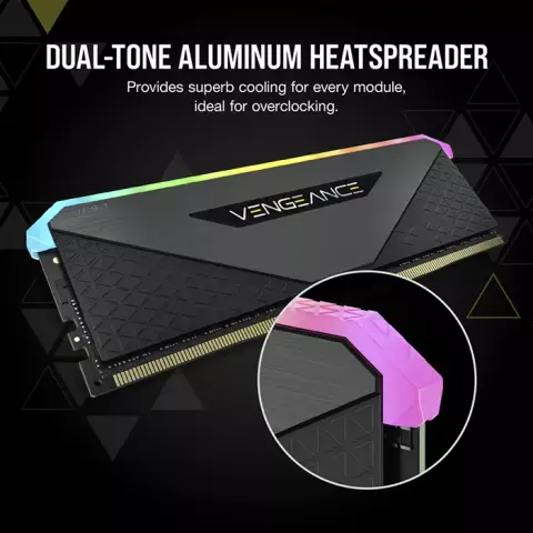 رم دسکتاپ (16GB*2) 32 گیگابایت Corsair مدل VENGEANCE RGB RT DDR4 3600MHz