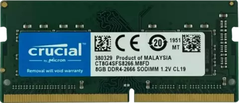 رم لپ تاپ 8 گیگابایت DDR4 تک کاناله (2400) 2666 مگاهرتز Crucial مدل CT8G4SFS8266