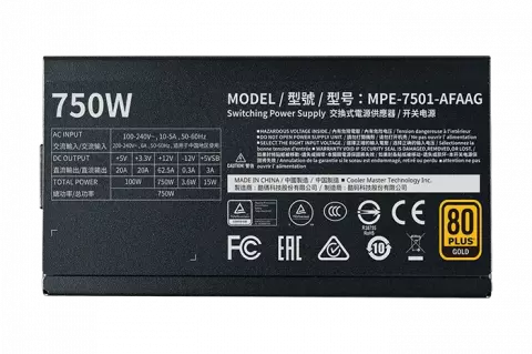 پاور Cooler Master مدل MWE Gold 750 - V2 Full Modular 80Plus