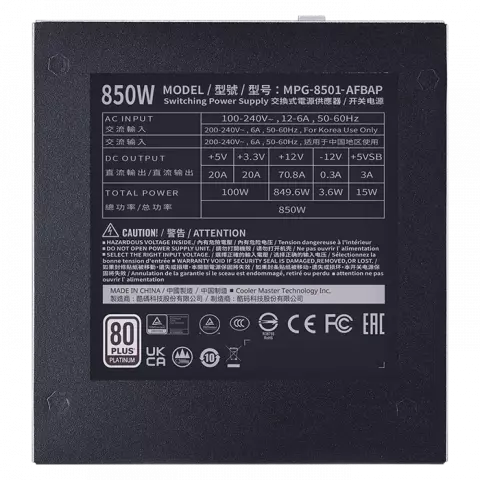 پاور 850 وات Cooler Master مدل XG850 PLATINUM