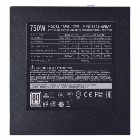 پاور 750 وات Cooler Master مدل XG750 PLATINUM