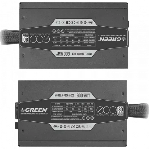 پاور 600 وات Green مدل GP600A-ECO REV3.1 80Plus Standard