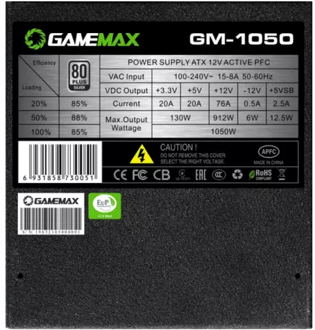 پاور 1050 وات GameMax مدل GM-1050 80Plus Silver
