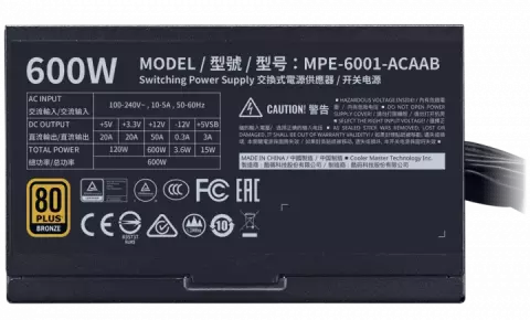 پاور 600 وات Cooler Master مدل MWE BRONZE V2 600