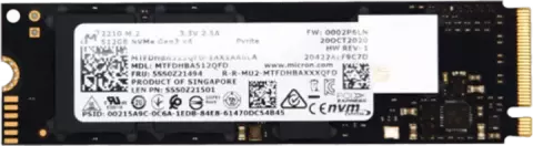 حافظه SSD اینترنال 512 گیگابایت Micron مدل MTFDHBA512QFD NVME M.2