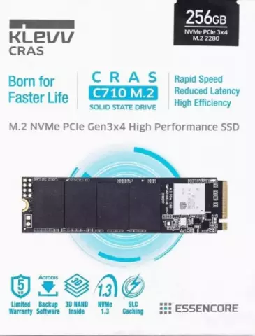 حافظه SSD اینترنال 256 گیگابایت KLEVV مدل CRAS C710 NVME M.2