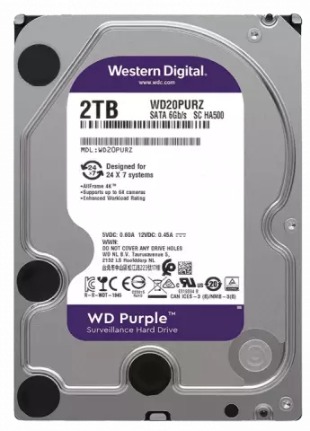 هارد اینترنال 2 ترابایت WD مدل SURVEILLANCE PURPLE WD20PURZ 