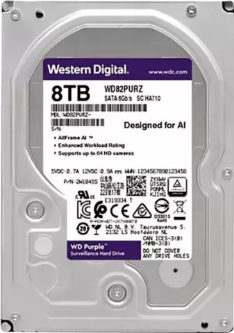 8TB WD PURPLE SURVEILLANCE WD82PURZ SATA III 256MB ALMAS HARD