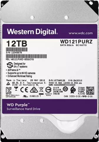 12TB WD PURPLE SURVEILLANCE WD121PURZ SATA III 256MB HAMI HARD