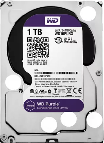 هارد اینترنال 1 ترابایت WD مدل PURPLE SURVEILLANCE WD10PURX