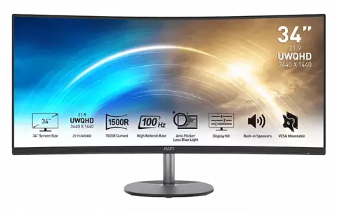 مانیتور MSI مدل PRO MP341CQ BLACK MATRIX