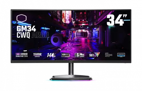 مانیتور گیمینگ منحنی 34 اینچ Cooler Master مدل GM34-CWQ ARGB