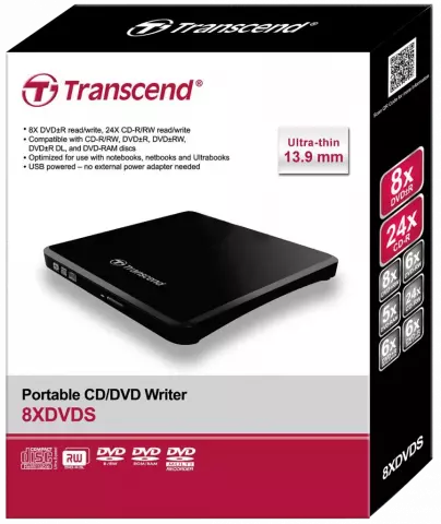 درایو نوری اکسترنال Transcend مدل TS8XDVDS