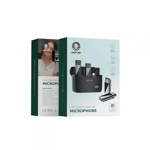 میکروفون یقه‌ای Green Lion مدل GN2IN1DDMLTBK