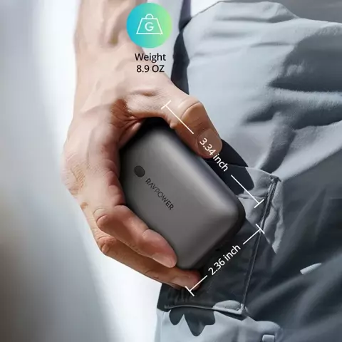 پاور بانک 10000 میلی‌آمپر ساعت RAVPOWER مدل RP-PB1224