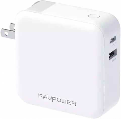 پاوربانک 5000 میلی آمپر ساعت و شارژر دیواری RAVPOWER مدل RP-PB101