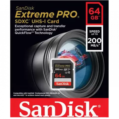 مموری کارت 64 گیگابایت Sandisk مدل Extreme PRO کلاس 10 استاندارد UHS-I U3