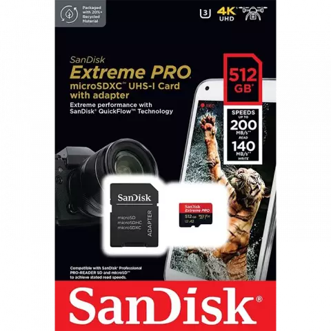 مموری کارت 512 گیگابایت Sandisk مدل Extreme PRO کلاس 10 استاندارد UHS-I U3