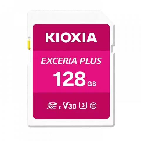 مموری کارت 128 گیگابایت KIOXIA مدل EXCERIA PLUS کلاس 10 استاندارد UHS-I U3 همراه با آداپتور