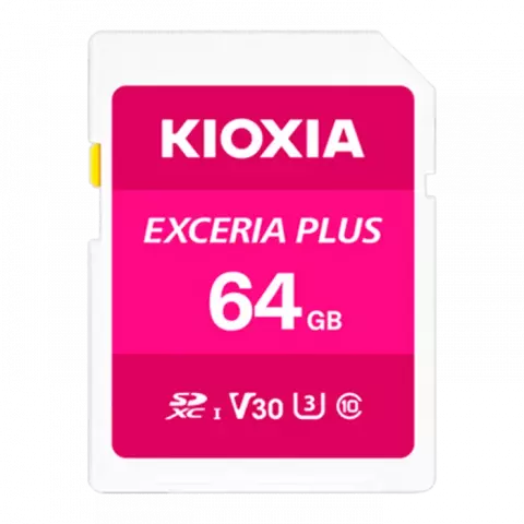 مموری کارت 64 گیگابایت KIOXIA مدل EXCERIA PLUS کلاس 10 استاندارد UHS-I U3 همراه با آداپتور